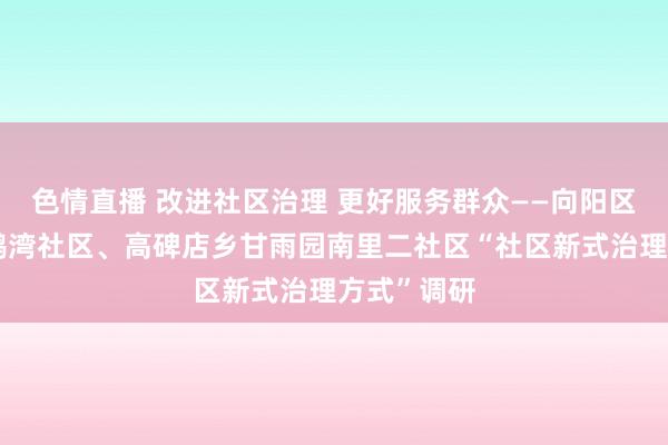 色情直播 改进社区治理 更好服务群众——向阳区平房乡天鹅湾社区、高碑店乡甘雨园南里二社区“社区新式治理方式”调研